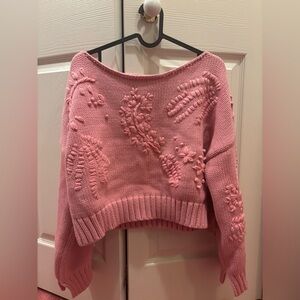 Ermanno Scervino Light Pink Sweater with beautiful floral applications